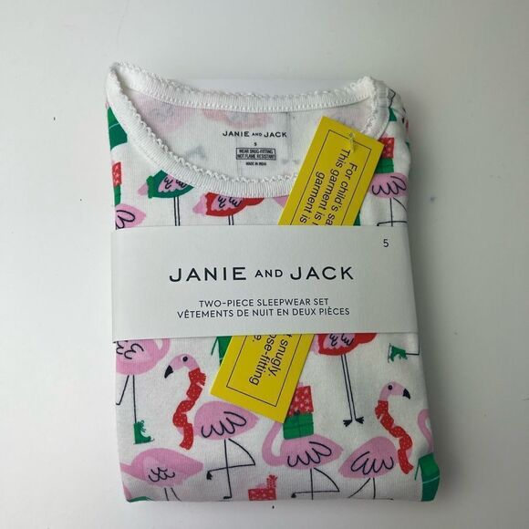 Janie and Jack GOOD NIGHT PAJAMAS IN FLAMINGO GIFTS - Picture 2 of 4